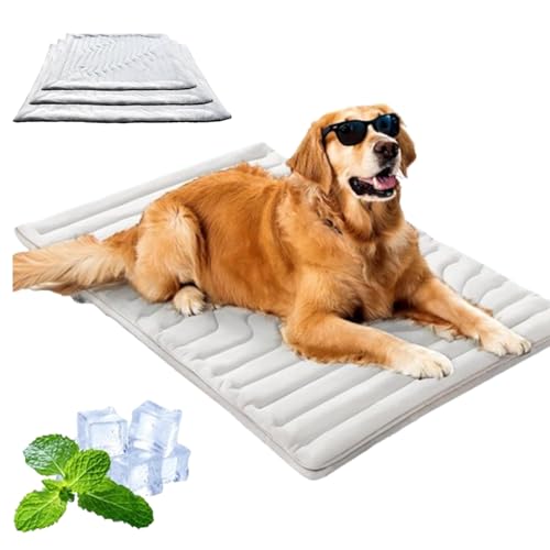 Dog Cooling Mat,Tragbar kühlmatte Hund,Machine Washable Cooling Fabric,Sommer Kratzfest Tierkühlmatte Hundematte Kühlend (M) von Donubiiu