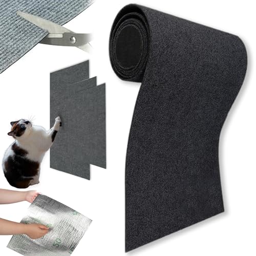 Donubiiu Kratzmatte Selbstklebend Katzen, Kratzmatte Katze Wand, Climbing Cat Scratcher, DIY Climbing Cat Scratcher, schützt Ihre Möbel vor Kratzern (Schwarz,30 * 200cm) von Donubiiu