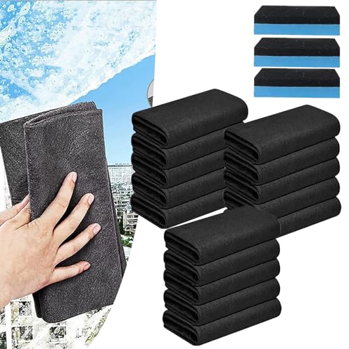 Donubiiu Serenosole AquaGlide Tücher, Aqua Glider Tücher, Aqua Glides, Aquaglide TüCher Original, Verdicktes Magisches Reinigungstuch, Proclean Magische TüCher (15PCS-Black,30 * 30CM) von Donubiiu