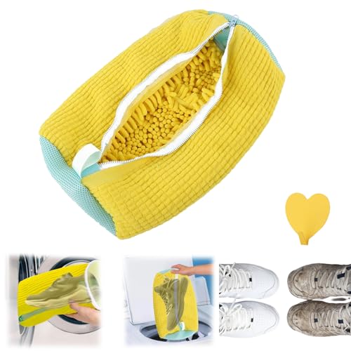 Kaliteas SchuhBlitzReiniger, Kalitraa Schuhblitzreiniger,Denovat Shoeclean,Wäschesack Schuhe,Donovan Wäschesack,Schuhwaschbeutel Waschmaschine,Multi Schutz Wäschenetz Selbstreinigende (Gelb) von Donubiiu