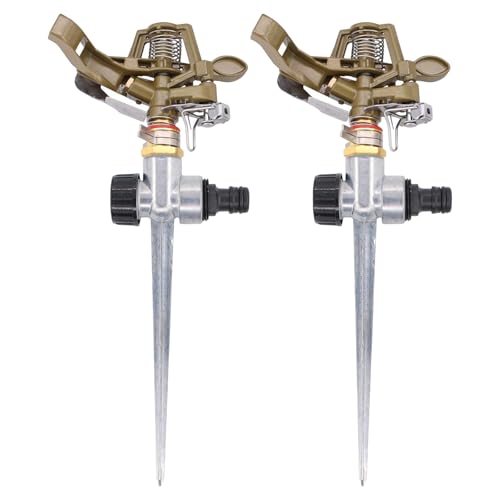 Doo Engy Sprinkler Garten Rasensprenger große Flächen Impulsregner Rasen Sprenger Regner Kreisregner 360° mit Erdspieß für alle handelsüblichen Gartenschläuche Gartenbewässerung Bewässerung von Doo Engy