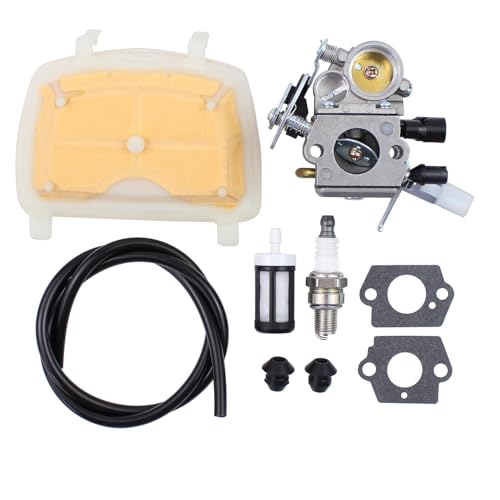 Doo Engy Vergaser Ersatz mit Zündkerze Benzinschlauch Benzinfilter Luftfilter Filter Dichtungen Tülle Reparatursatz für Stihl MS171 MS181 MS201 MS211 MS 171 MS 181 MS 201 MS 211 Kettensäge von Doo Engy