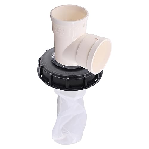 IBC Deckelfilter Regenwasserfilter DN 150 Abzweig DN 75 Wasserfilter Deckel 3 Wege IBC Tank Filter Tankdeckel mit Netzfilter waschbar Nylon Filterbeutel Tonnenfass Ersatzfilter für IBC Regenwassertank von Doo Engy