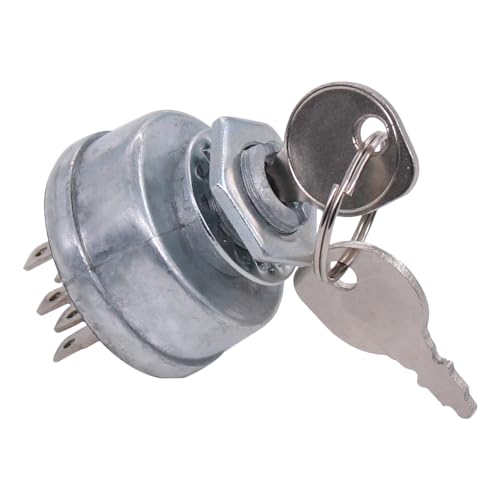 Zündschloss Rasentraktor 7-Polig Zündschalter Zündstarter Startschalter Zündanlassschalter Zündstarterschalter Rasenmäher Zündung Schloss Anlassschalter Starter Schalter mit Schlüssel für Murray MTD von Doo Engy