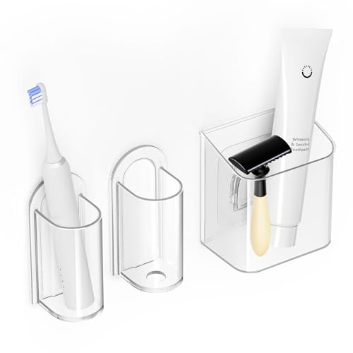 Dooclib 3 Stück Wandhalterung Elektrische ZahnbürsteTransparent von DoocliB
