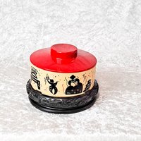 Vintage Tupperware Candy Dish, Acryl, Seltenes Design Einer Silvesterparty, Überdachte Schale Mit Sockel von DoodadHunter
