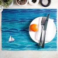 Karibik Segeltuch Tischset, Maschinenwaschbarer Stoff, Ocean Decor, Canvas Blau Türkis Türkis, Yacht Geschenk, Pflegeleichtes Tischset Karibik Segeltuch Tischset, Maschinenwaschbarer Stoff, Ocean Decor, Canvas Blau Türkis Türkis, Yacht Geschenk, Pflegeleichtes Tischset von DoodlePippin