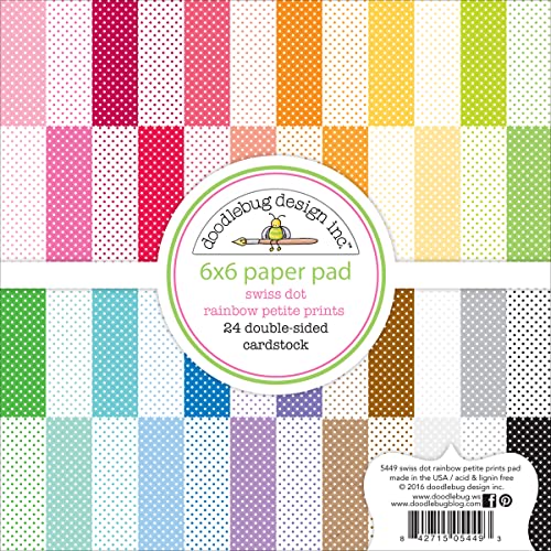 Doodlebug dsd5449 15,2 x 15,2 cm. Swiss Dot Petite Prints doppelseitig Papier pad44; 24 pro Pack – 12 Designs pro je 2 von Doodlebug