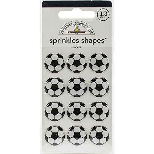 Doodlebug Sprinkles selbstklebend glänzend Emaille Embellishments-Goal. Fußball Bälle, andere, Mehrfarbig von Doodlebug