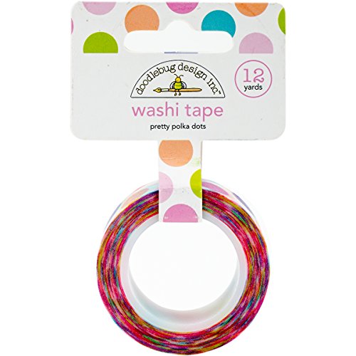 doodlebugdoodlebug Washi Tape 15 mm X 12yd-Pretty Polka Punkte, Anderen, Mehrfarbig von Doodlebug