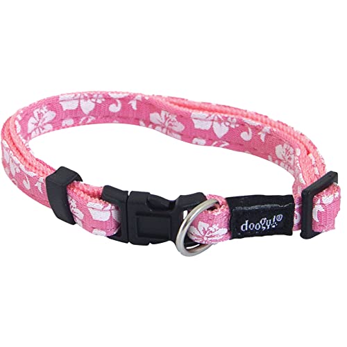 DOOGY Classic Hundehalsband, Tahiti, M, 30 – 45 cm x 16 mm, Rosa von Doogy