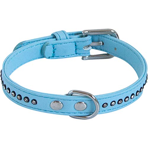 Doggy Glamorous Hundehalsband, 1,5 x 25 cm, Blau von Doogy