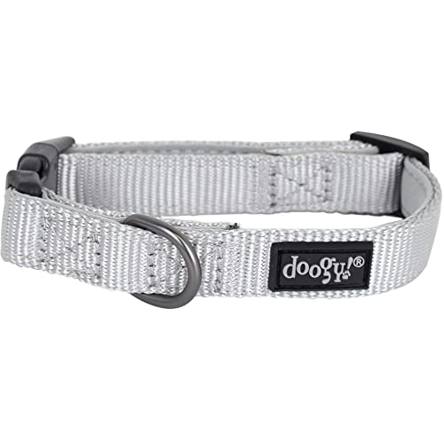 Doogy Basic Halsband für Hunde, klassisches Halsband, Grau, TL 42-64 cm x 25 mm von Doogy
