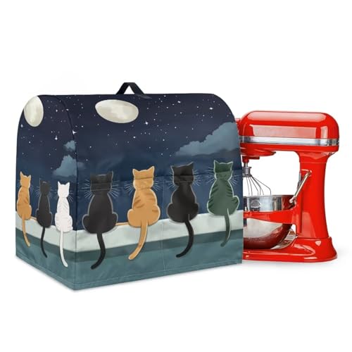 Doojoayie Standmixer Abdeckung 4-5,5 Quarts Cat & Moon Küchenhelfer Mixer Abdeckung mit Zugseil Küchenzubehör Leicht zu reinigen Doojoayie Standmixer Abdeckung 4-5,5 Quarts Cat & Moon Küchenhelfer Mixer Abdeckung mit Zugseil Küchenzubehör Leicht zu reinigen von Doojoayie