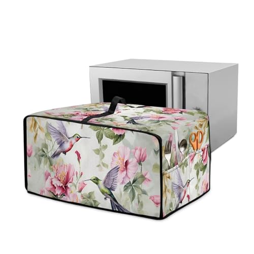 Doojoayie Toaster-Abdeckung für 6 Scheiben, Kolibri, 6 Scheiben, kleine Geräte, schmutzabweisend und staubdicht, Küchengeräte, Blumendruck von Doojoayie