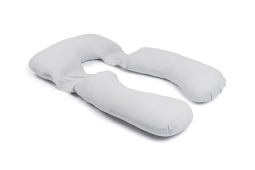 Doomoo Maxxy Schwangerschaftskissen und Stillkissen -Seitenschläferkissen - XXL-Format - Bio-Baumwolle & Öko-Tex & GOTS Zertifiziert - Mitwachsend mit kleinem, abnehmbarem Kissen, Little Dots Grey von Doomoo