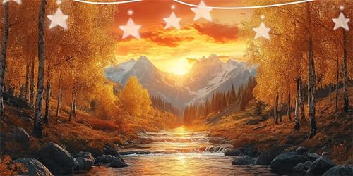 Diamond Painting Ahorn Diamant Paintings Sonnenuntergang Diamond Painting Erwachsene Anfänger, 5D Mosaikherstellung Arts Craft, Crystal Stickerei Diamant Malerei Kit für Deko Wohnzimmer 45x90cm G6-175 von Doontiny