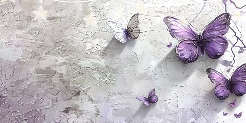Diamond Painting Schmetterling Diamant Paintings Lila Diamond Painting Erwachsene Anfänger, 5D DIY Mosaikherstellung Arts Craft, Crystal Stickerei Diamant Malerei für Deko Wohnzimmer 40x80cm G6-47 von Doontiny