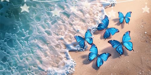 Diamond Painting Schmetterling Diamant Paintings Strand Diamond Painting Erwachsene Anfänger, 5D Mosaikherstellung Arts Craft, Crystal Stickerei Diamant Malerei Kit für Deko Wohnzimmer 100x200cm G6-43 von Doontiny