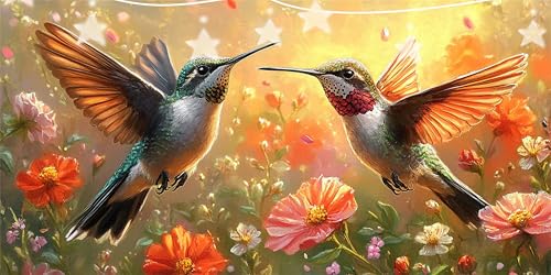 Diamond Painting Sonnenlicht Diamant Paintings Vogel Diamond Painting Erwachsene Anfänger, 5D DIY Mosaikherstellung Arts Craft, Crystal Stickerei Diamant Malerei für Deko Wohnzimmer 70x140cm G6-73 von Doontiny