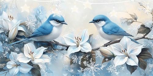 Diamond Painting Vogel Diamant Paintings Frost Diamond Painting Erwachsene, DIY Mosaikherstellung Arts Craft, Crystal Stickerei Diamant Malerei für Deko Wohnzimmer, Geschenke für Frauen 40x80cm G6-61 von Doontiny