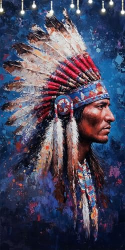 Malen Nach Zahlen Erwachsene Feder Malen Nach Zahlen Mann, DIY Handgemalt Ölgemälde Kit für Anfänger und Erwachsene Mit Pinseln und Acrylfarbe Ohne Rahmen, Wanddeko Wohnzimmer Geschenk 90X180cm W6-185 von Doontiny