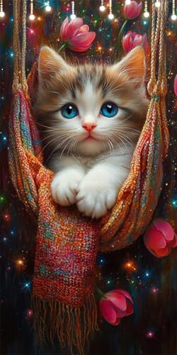 Malen Nach Zahlen Erwachsene Katze Malen Nach Zahlen Hängematte, DIY Handgemalt Ölgemälde Kit für Anfänger und Erwachsene Mit Pinseln und Acrylfarbe, Ohne Rahmen, Wanddeko Wohnzimmer 45X90cm W6-337 Malen Nach Zahlen Erwachsene Katze Malen Nach Zahlen Hängematte, DIY Handgemalt Ölgemälde Kit für Anfänger und Erwachsene Mit Pinseln und Acrylfarbe, Ohne Rahmen, Wanddeko Wohnzimmer 45X90cm W6-337 von Doontiny