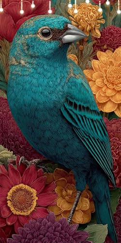 Malen Nach Zahlen Erwachsene Vogel Malen Nach Zahlen Chrysantheme, DIY Handgemalt Ölgemälde Kit für Anfänger und Erwachsene Mit Pinseln und Acrylfarbe, Ohne Rahmen, Wanddeko Wohnzimmer 70X140cm W6-161 von Doontiny