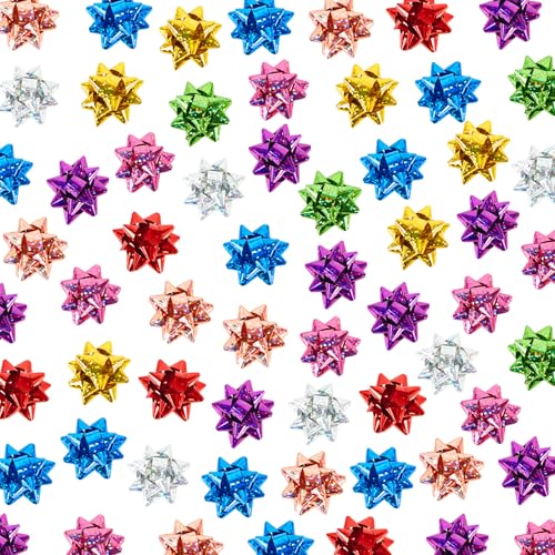 Dooozy 100 Pcs 1" Mini Geschenkschleifen Selbstklebend Set, 7 Laser Farbe Geschenk Schleife für Festival Weihnachten Geschenkverpackung Dooozy 100 Pcs 1" Mini Geschenkschleifen Selbstklebend Set, 7 Laser Farbe Geschenk Schleife für Festival Weihnachten Geschenkverpackung von Dooozy