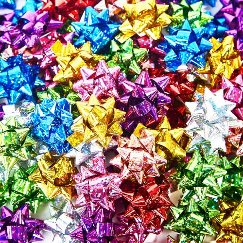 Dooozy 100 Pcs 2'' Geschenkschleifen Selbstklebend Set, 7 Laser Farbe Geschenk Schleife für Festival Weihnachten Geschenkverpackung Dooozy 100 Pcs 2'' Geschenkschleifen Selbstklebend Set, 7 Laser Farbe Geschenk Schleife für Festival Weihnachten Geschenkverpackung von Dooozy