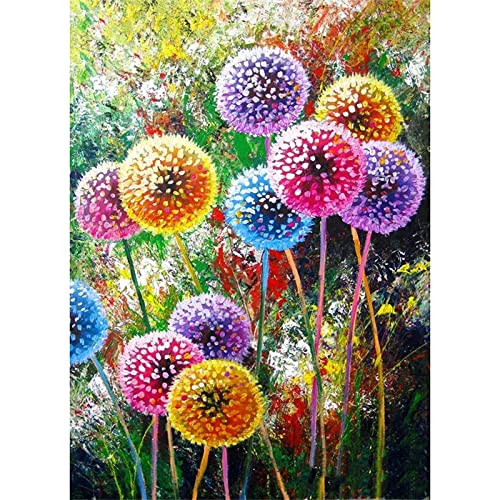 5D Diamond Painting Bunter Löwenzahn Diamant Painting Kinder, DIY Voll Set Cross Stickerei Malerei, Diamond Painting Erwachsene Bilder Kits, Home Wanddekoration Malerei Kunsthandwerk Geschenk 40x50cm von Dooqon