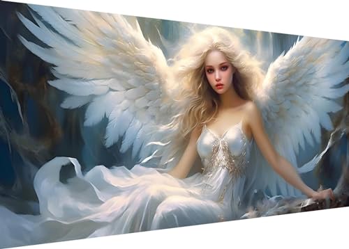 5D Diamond Painting Erwashsene Groß XXL 60x30cm Full Diamant Painting Bilder Frau Engel Diamond Art DIY Diemant Malerel Kinder Kreuzstich Stickerei Kunst Set Home Wand Dekor H-223 von Dooqon