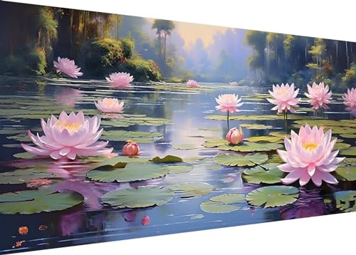 Dooqon Diamond Painting Set für Enwachsene DIY 5D Lotus Teich Diamond Painting Bilder mit Quadrat Full Drill Groß Diamond Art Painting Kit für Home Wall Decor Geschenke 100x50cm/40x20in A-292 Dooqon Diamond Painting Set für Enwachsene DIY 5D Lotus Teich Diamond Painting Bilder mit Quadrat Full Drill Groß Diamond Art Painting Kit für Home Wall Decor Geschenke 100x50cm/40x20in A-292 von Dooqon