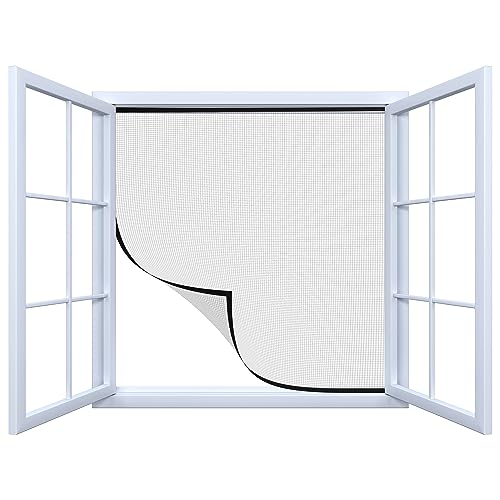 Door easy Fliegengitter Fenster - 150x130cm - Insektenschutz Fensternetz - Moskitoschutz für Fenster-Rahmen - Mückenschutz Insektengitter ohne Bohren von Door easy