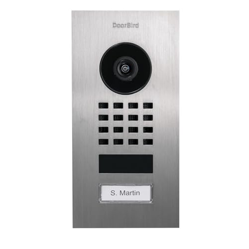 DoorBird D1101V Unterputz IP Video Türstation, Edelstahl V2A | Video-Türsprechanlage mit 1 Ruftaste, WLAN, Bluetooth, HD-Video, Bewegungssensor von DoorBird