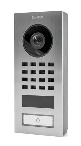 DoorBird D1101V Aufputz IP Video Türstation, Edelstahl V4A | Video-Türsprechanlage mit 1 Ruftaste, WLAN, Bluetooth, HD-Video, Bewegungssensor von DoorBird