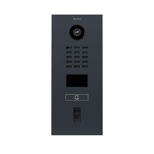 DoorBird D2101FV Fingerprint 50 IP Video Türstation | Video-Türsprechanlage mit 1 Ruftaste, Fingerabdruckleser, RFID, HD-Video, Bewegungssensor, in Anthrazitgrau (RAL 7016) von DoorBird