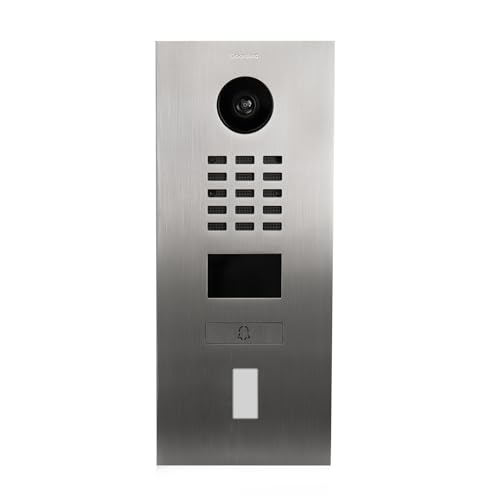 DoorBird D2101FV EKEY IP Video Türstation, Edelstahl V2A | Video-Türsprechanlage mit 1 Ruftaste, Aussparung für ekey Fingerabdruckleser, RFID, HD-Video, Bewegungssensor von DoorBird