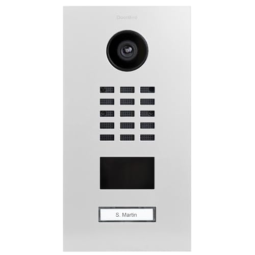 DoorBird D2101V IP Video Türstation, Grauweiß (RAL 9002) | Video-Türsprechanlage mit 1 Ruftaste, RFID, HD-Video, Bewegungssensor von DoorBird