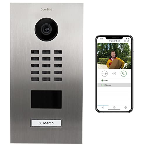 DoorBird D2101V IP Video Türstation | Video-Türsprechanlage mit 1 Ruftaste, RFID, HD-Video, Bewegungssensor, in Edelstahl V4A von DoorBird