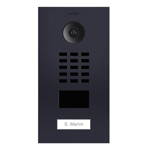 DoorBird D2101V-RAL7016-V2-EP, Anthrazit D2101V IP-Türsprechanlage, 1 Klingel, mit RFID-Ausweisleser, Einbaugerät, Montage ENCASTRE ALIM POE von DoorBird