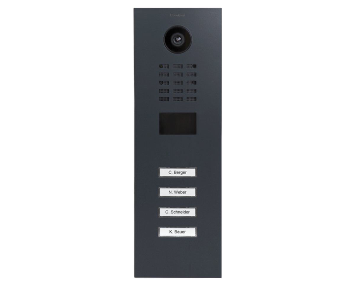 DoorBird DoorBird - Video Türstation D2104V mit 4 Klingeltasten Video-Türsprechanlage (Außenbereich, Haustür, Eingangsbereich, Smarte Video Türsprechanlage mit App-Steuerung, Ethernet / PoE) von DoorBird