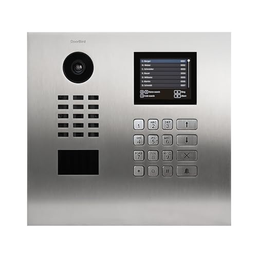 DoorBird D21DKH IP Video Türstation für bis zu 500 Wohn-/Gewerbeeinheiten, Edelstahl V4A | Video-Türsprechanlage mit Keypad, Display, RFID, HD-Video von DoorBird