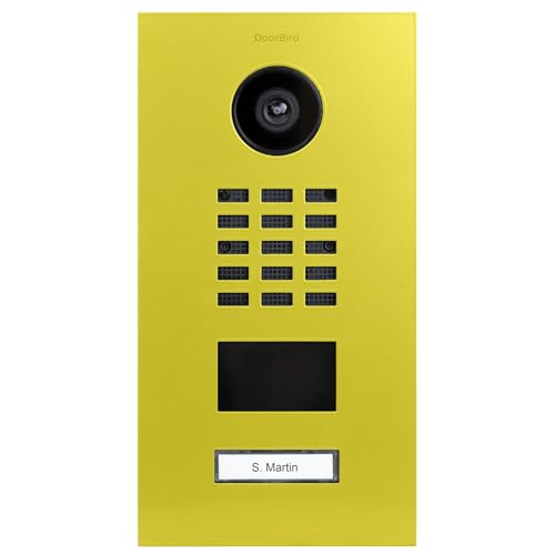 DoorBird D2101V IP Video Türstation, Schwefelgelb (RAL 1016) | Video-Türsprechanlage mit 1 Ruftaste, RFID, HD-Video, Bewegungssensor von DoorBird