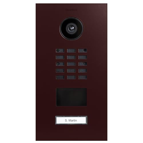 DoorBird D2101V IP Video Türstation, Schwarzrot (RAL 3007) | Video-Türsprechanlage mit 1 Ruftaste, RFID, HD-Video, Bewegungssensor von DoorBird