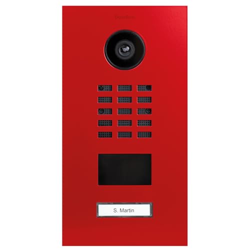 DoorBird D2101V IP Video Türstation, Reinrot (RAL 3028) | Video-Türsprechanlage mit 1 Ruftaste, RFID, HD-Video, Bewegungssensor von DoorBird