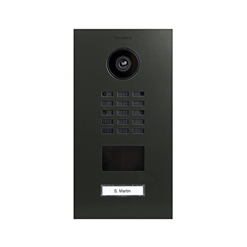 DoorBird D2101V IP Video Türstation, Grauoliv (RAL 6006) | Video-Türsprechanlage mit 1 Ruftaste, RFID, HD-Video, Bewegungssensor von DoorBird