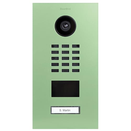 DoorBird D2101V IP Video Türstation, Weißgrün (RAL 6019) | Video-Türsprechanlage mit 1 Ruftaste, RFID, HD-Video, Bewegungssensor von DoorBird