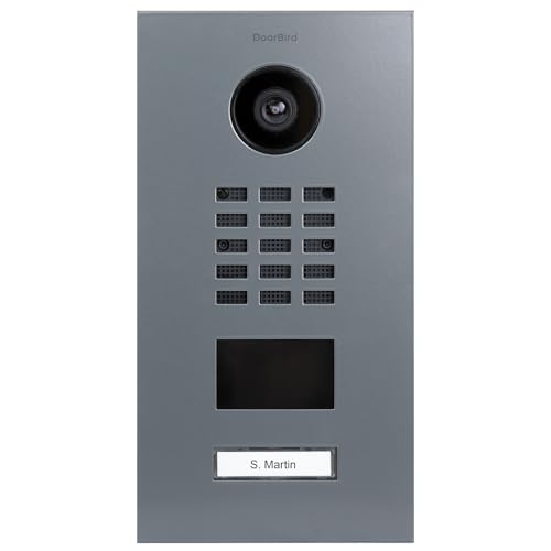 DoorBird D2101V IP Video Türstation, Silbergrau (RAL 7001) | Video-Türsprechanlage mit 1 Ruftaste, RFID, HD-Video, Bewegungssensor von DoorBird