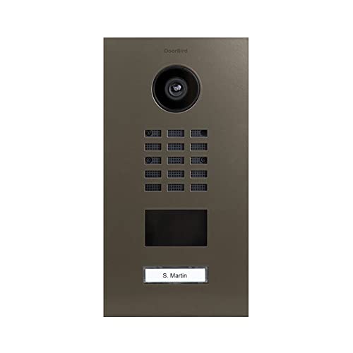 DoorBird D2101V IP Video Türstation, Beigegrau (RAL 7006) | Video-Türsprechanlage mit 1 Ruftaste, RFID, HD-Video, Bewegungssensor von DoorBird